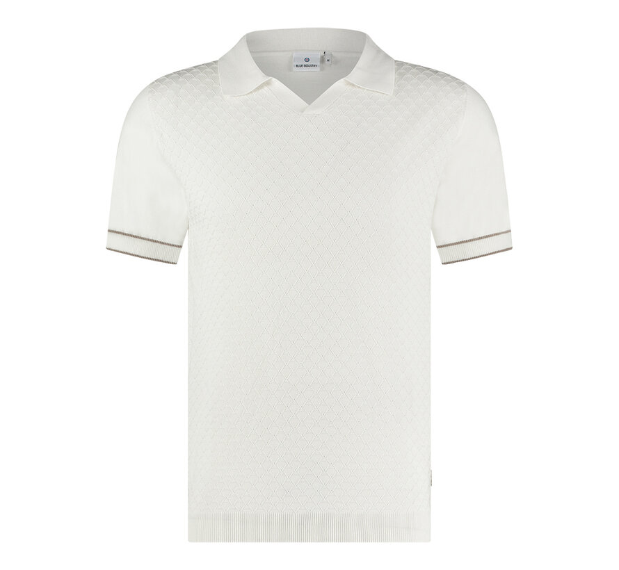 Knitted Polo Off White (KBIS24-M21 - OFF WHITE)