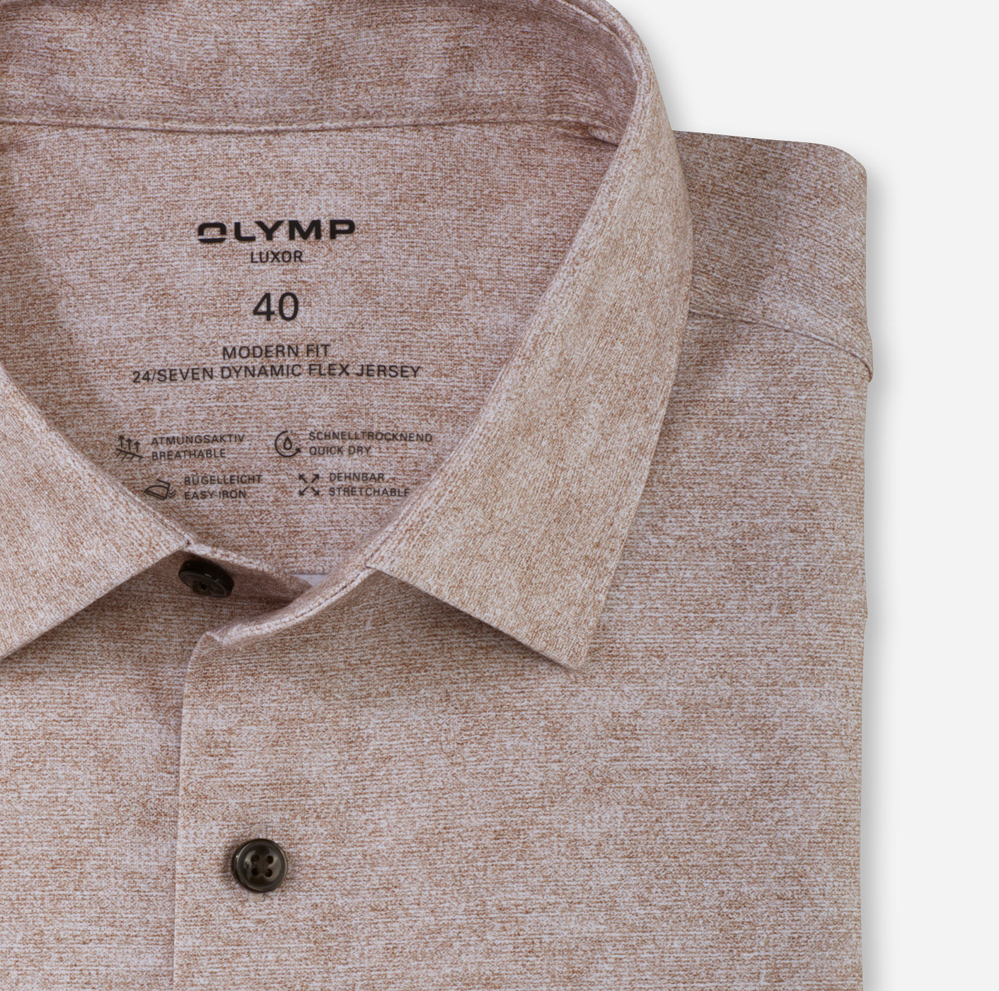 Olymp Overhemd Luxor Modern Fit Seven Bruin   Olymp