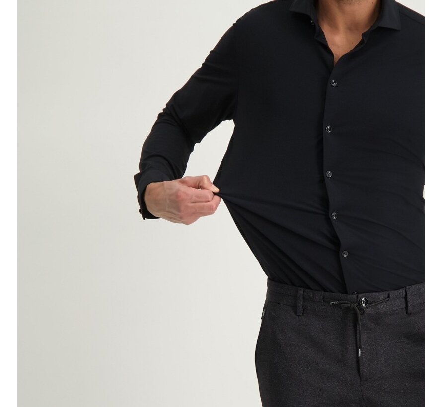 Overhemd Lounge jersey shirt BLACK (2191.22 - BLACK)
