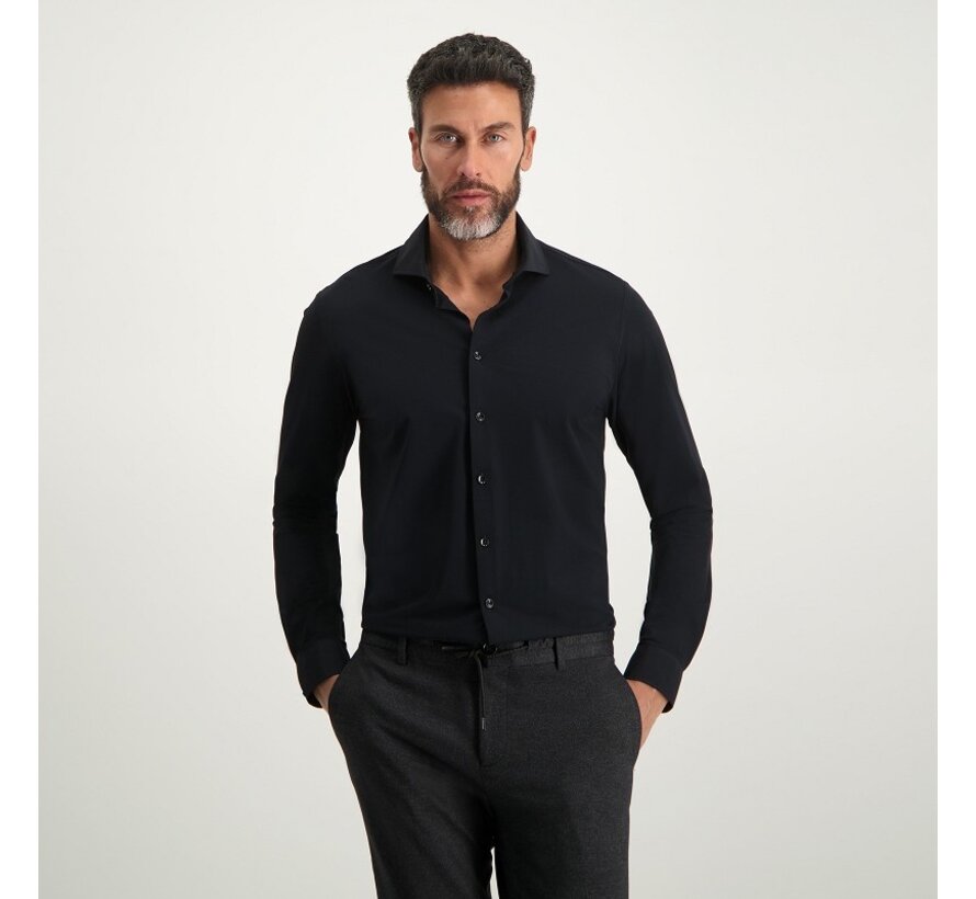 Overhemd Lounge jersey shirt BLACK (2191.22 - BLACK)