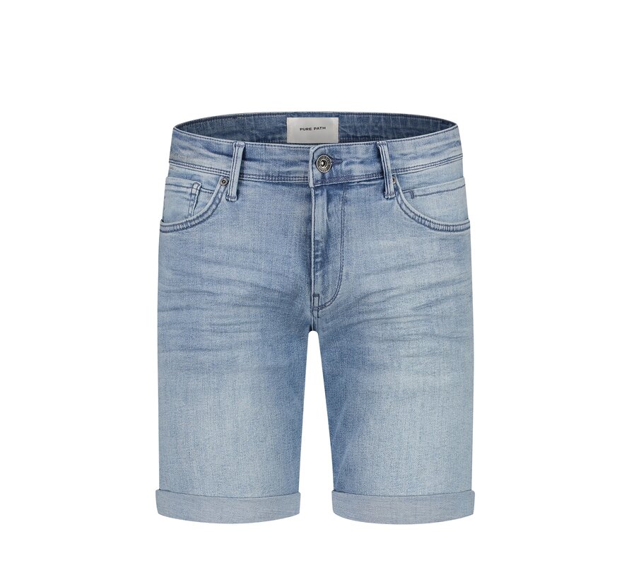 The Steve Skinny Fit Shorts Denim Light Blue (W1289 - 82)