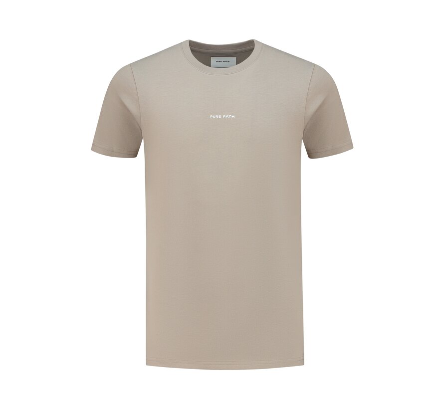 Regular fit T-shirt Crewneck Taupe (24010102 - 53)