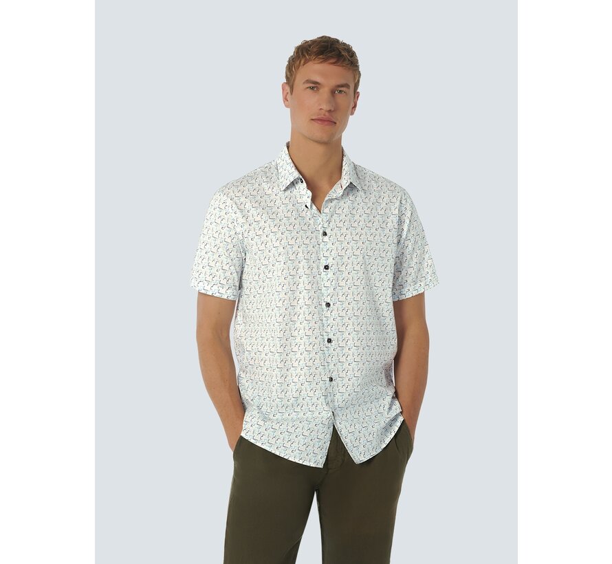 Shirt Short Sleeve Stretch Allover Printed (23440243-036)