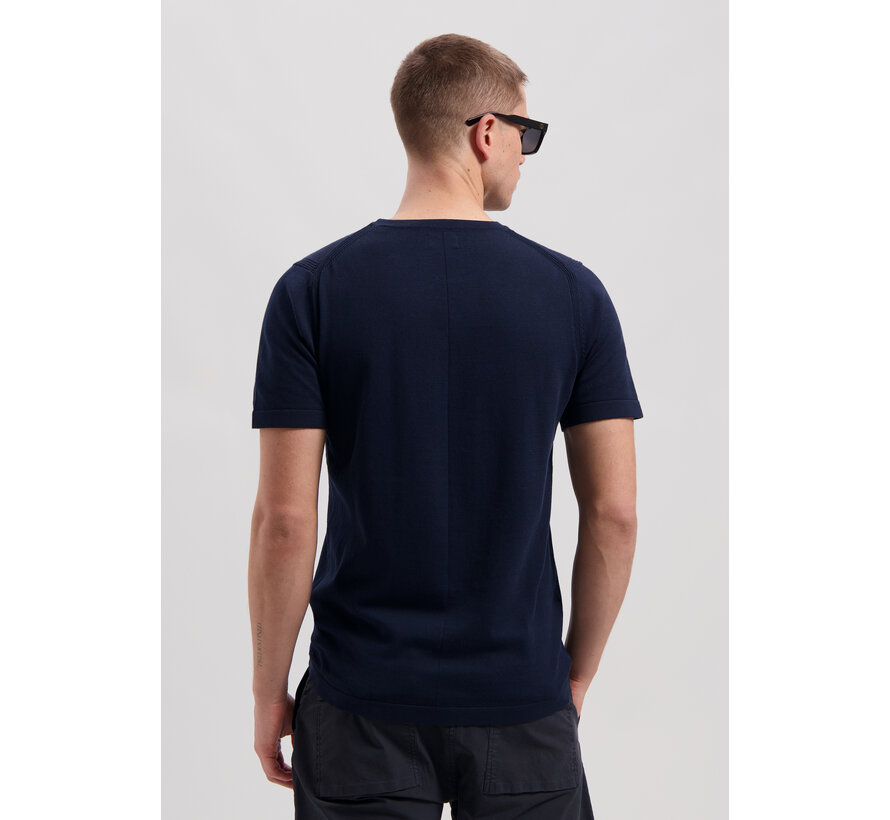 Knitted T-shirt Zeke Dk. Navy (420024 - 649)