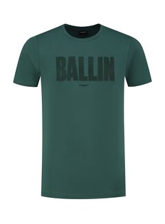 BALLIN' Slim fit T-shirt Crewneck Faded Green (24019119 - 76)
