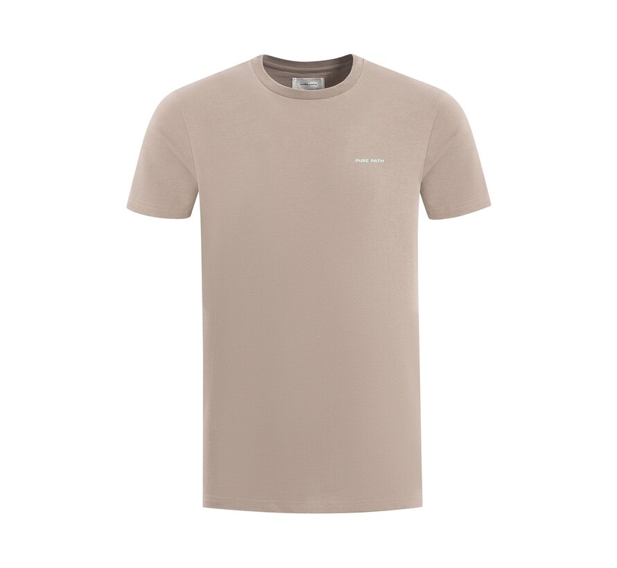 Regular fit T-shirt Crewneck Taupe (24010107 - 53)