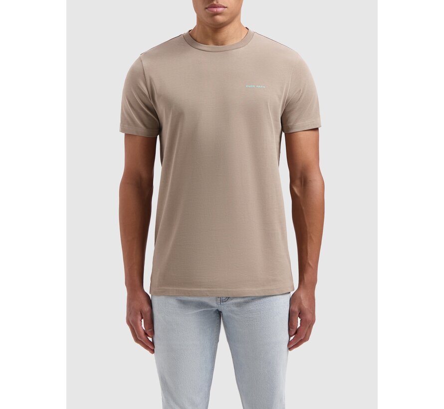 Regular fit T-shirt Crewneck Taupe (24010107 - 53)