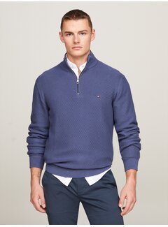 Tommy Hilfiger Half Zip Trui Faded Indigo (MW0MW34690 - C9T)