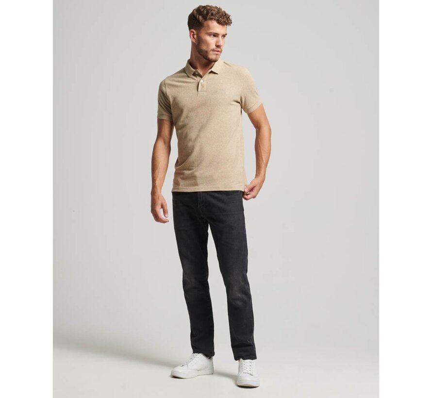 Classic Pique Polo Shirt Tan Brown Fleck Marl (M1110343A - 9XE)