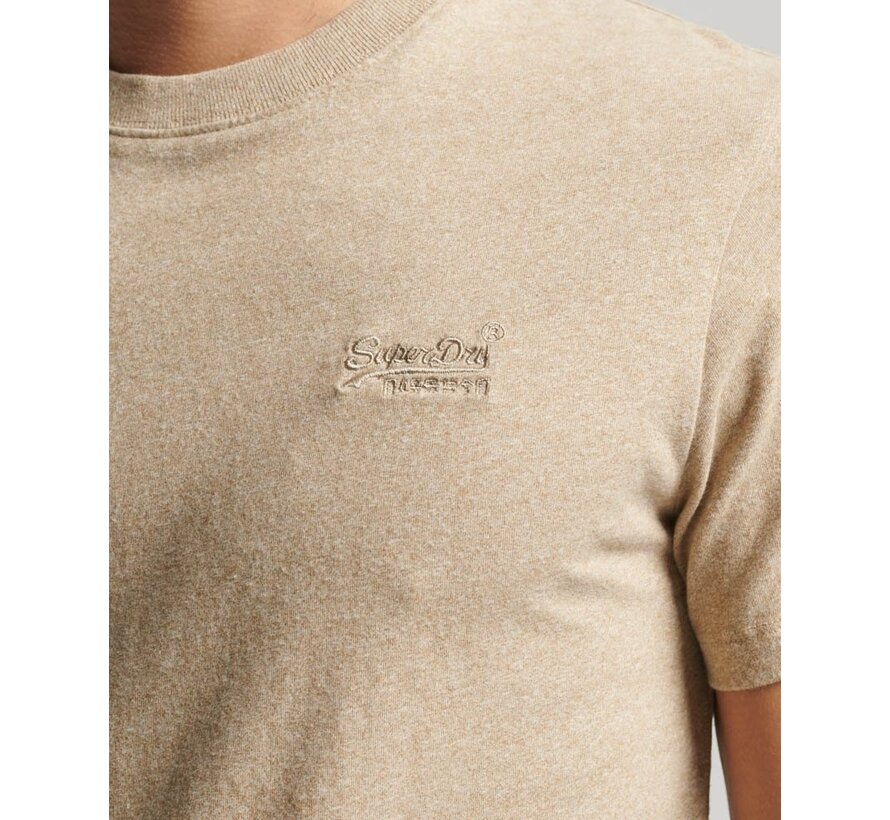 Organic Cotton Essential Logo T-Shirt Tan Brown Fleck Marl (M1011245A - 9XE)