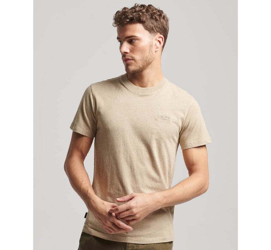 Organic Cotton Essential Logo T-Shirt Tan Brown Fleck Marl (M1011245A - 9XE)