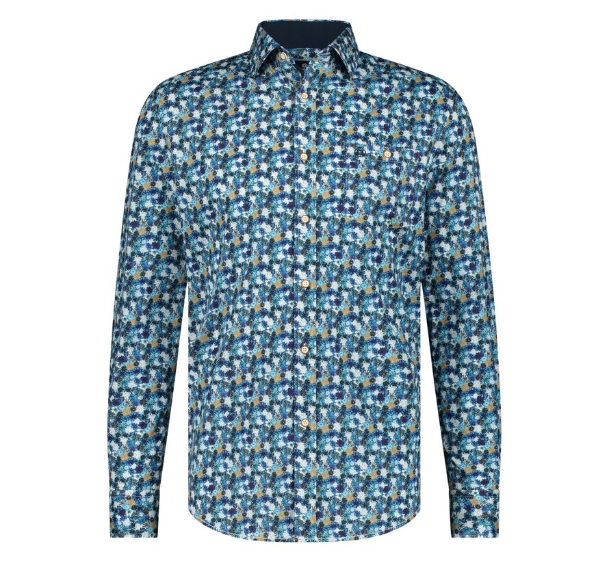 Shirt lange mouw flowers stret Oker (41.6534 - 153)