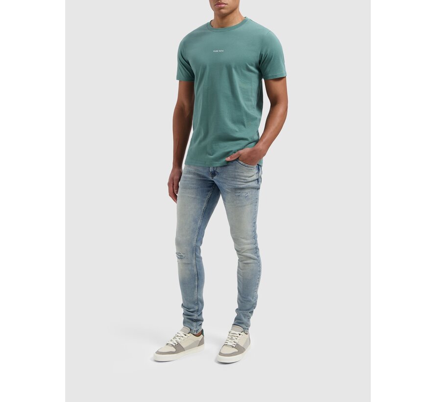 Regular fit T-shirt Crewneck Faded Green (24010101 - 76)