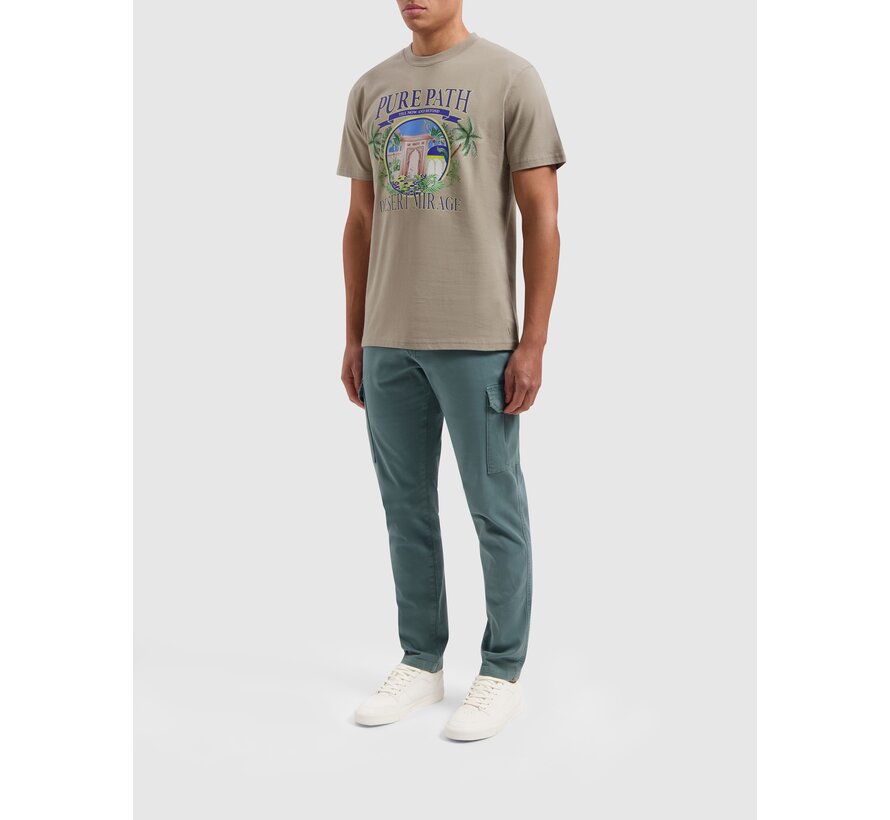 Loose Fit T-shirt Crewneck Taupe (24010110 - 53)