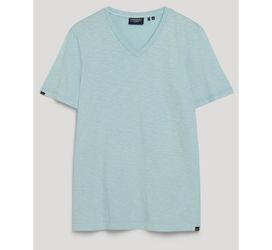 V-Neck Slub Short Sleeve T-Shirt POWDER BLUE (M1011889A - 08G)