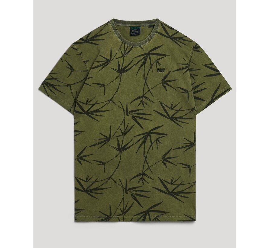 Vintage Overdye Printed Tee Surplus Goods Olive Green (M1011891A - 1KM)