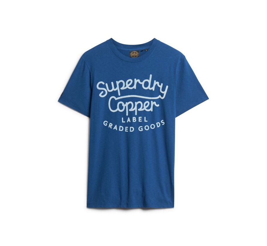 Copper Label Script Tee Pilot Mid Blue Slub (M1011905A - 2AM)