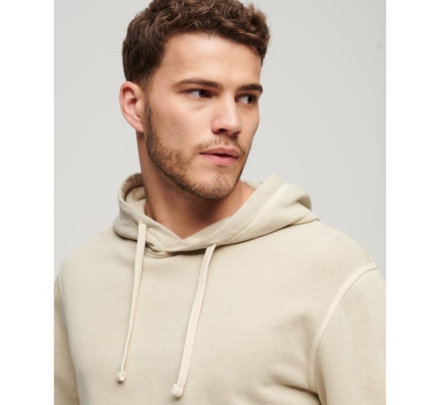 Contrast Stitch Relaxed Hoodie Washed Pelican Beige (M2013078A - 2LH)