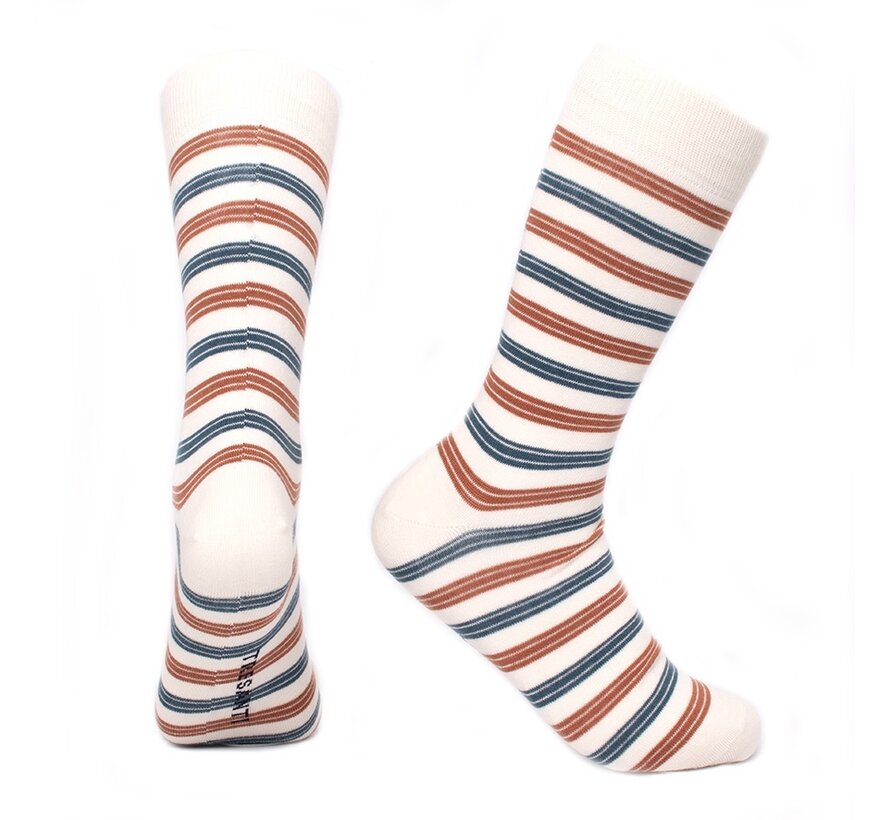 CASSINO Sock with irregular stripes Petrol (TRSOIA117 - 807)