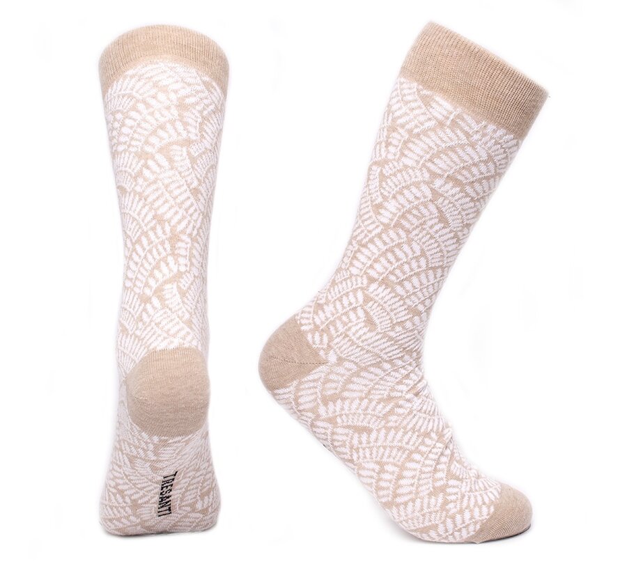 CORI Socks with fern pattern Taupe (TRSOIA113 - 205)