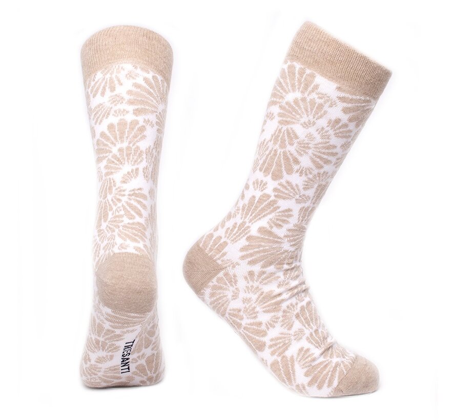 CAPRIANO Socks with botanical lines Taupe (TRSOIA112 - 205)