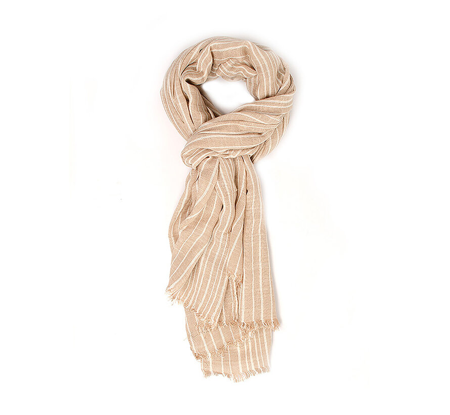 CARIO Scarf with irregular stripes Taupe (TRSCIA200 - 205)