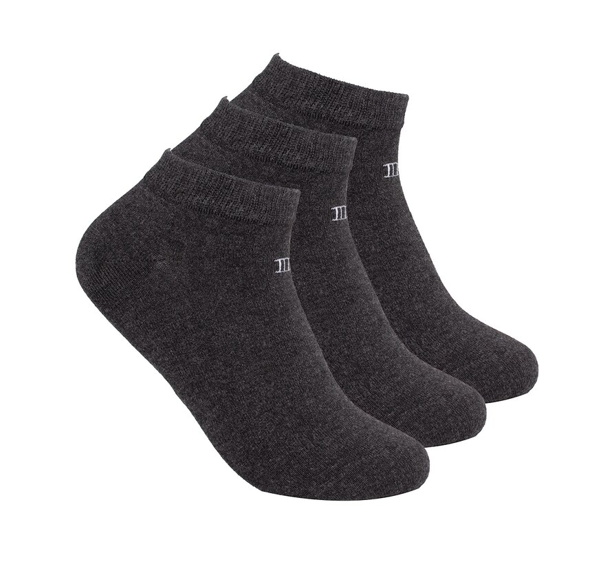 ZACH Bamboo ankle sock 3-pack Anthracite (TRSOZZ021 - 202)