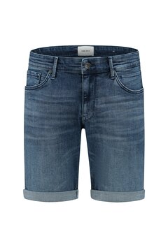 Pure Path The Steve Skinny Fit Shorts Denim Mid Blue (W1287 - 83)