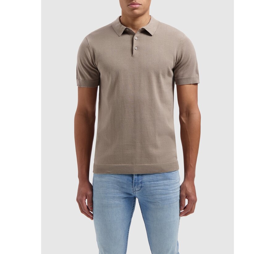 Essential Knit Polo Taupe (10811 - 53)
