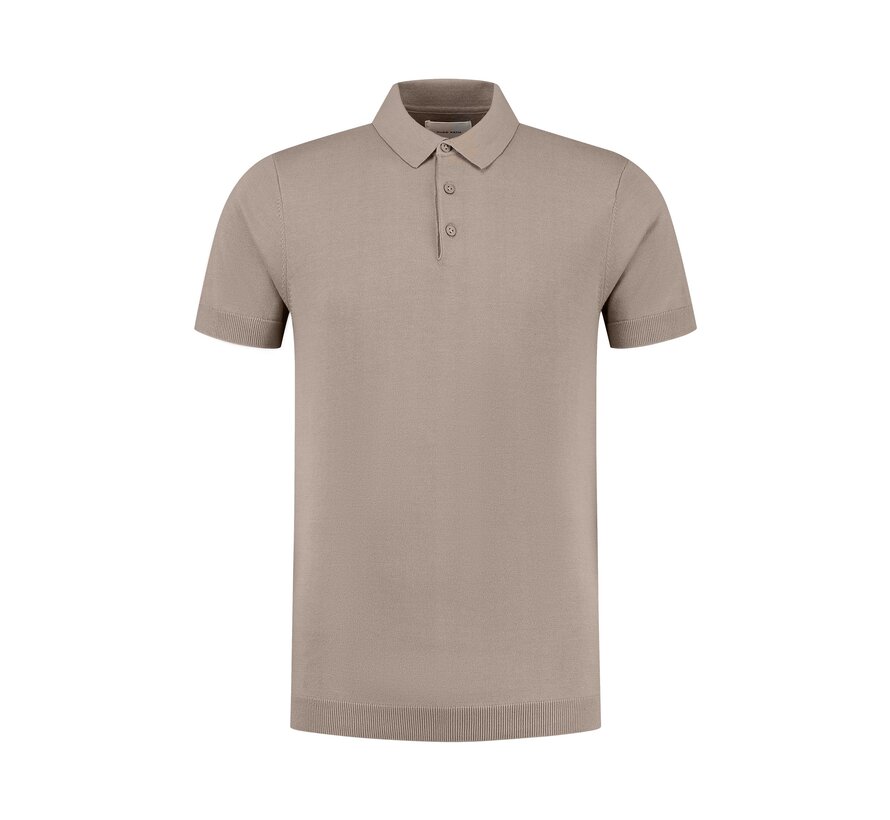 Essential Knit Polo Taupe (10811 - 53)