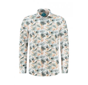 District Indigo Pique Performance Overhemd Print (7.41.025.716 - 348)