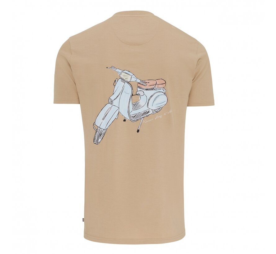 COSTANZO | T-shirt with scooter design Taupe (TRTTIA026 - 205)