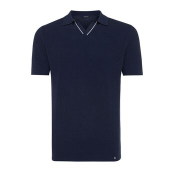 Tresanti COSMO | Pique v-neck polo with contrast line Navy (TRKWIA100 - 803)