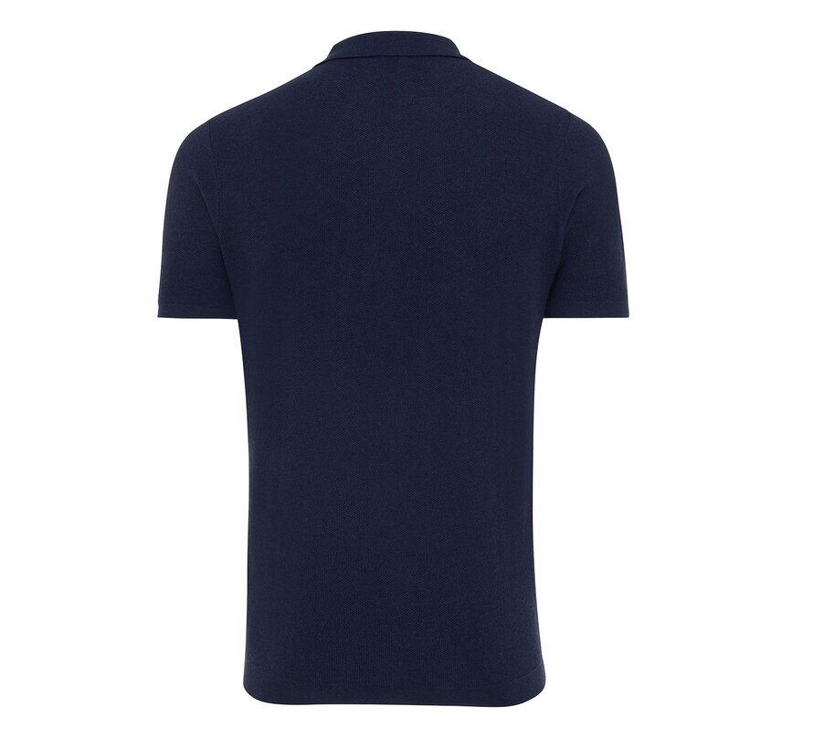 COSMO | Pique v-neck polo with contrast line Navy (TRKWIA100 - 803)