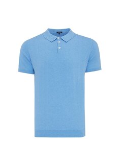 Tresanti TREVOR | Polo short sleeve cotton/cashmere Sky blue (TRKWIA003 - 801)