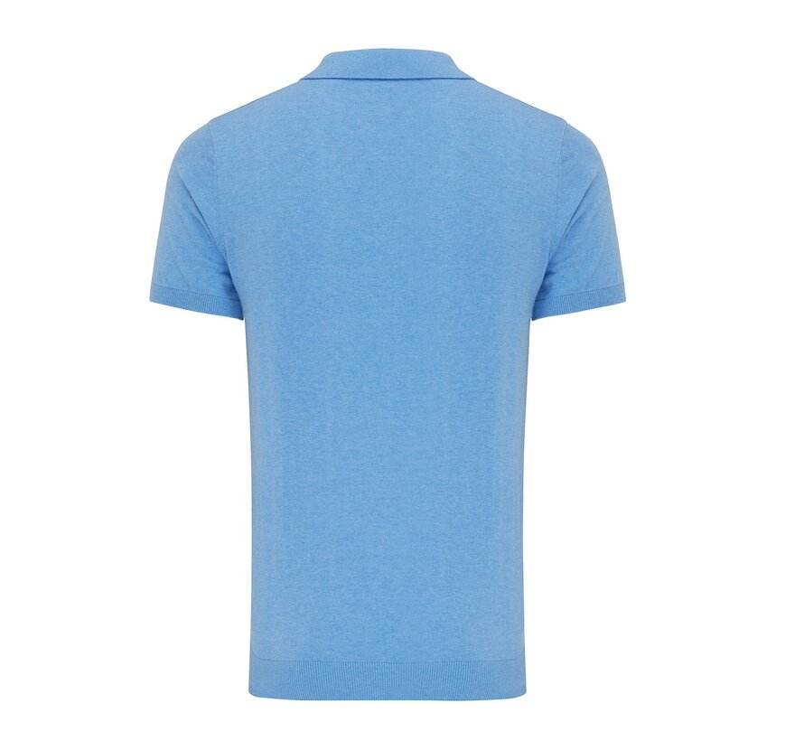 TREVOR | Polo short sleeve cotton/cashmere Sky blue (TRKWIA003 - 801)