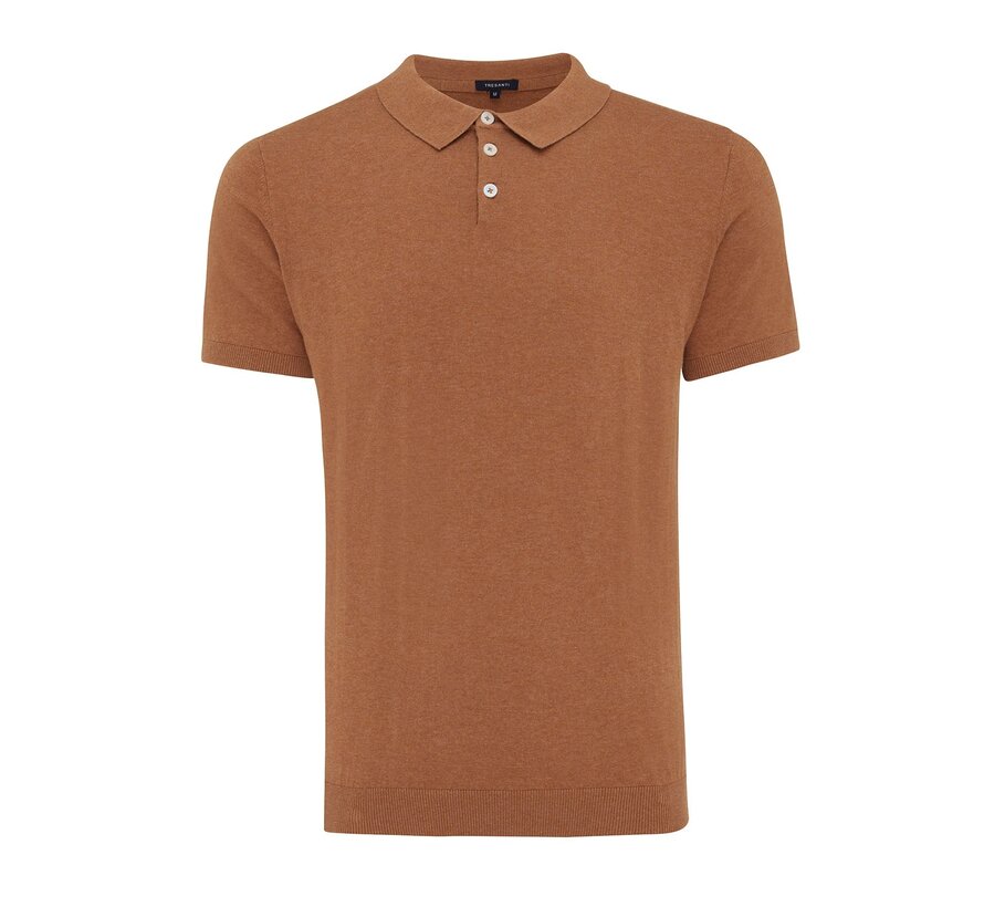 TREVOR | Polo short sleeve cotton/cashmere Brown (TRKWIA003 - 400)