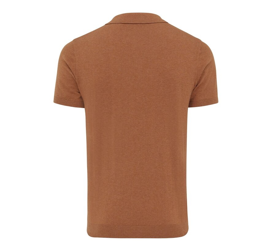 TREVOR | Polo short sleeve cotton/cashmere Brown (TRKWIA003 - 400)