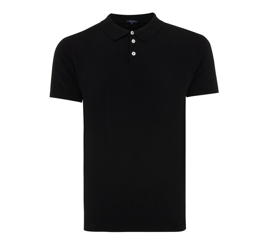 TREVOR | Polo short sleeve cotton/cashmere Black (TRKWIA003 - 300)