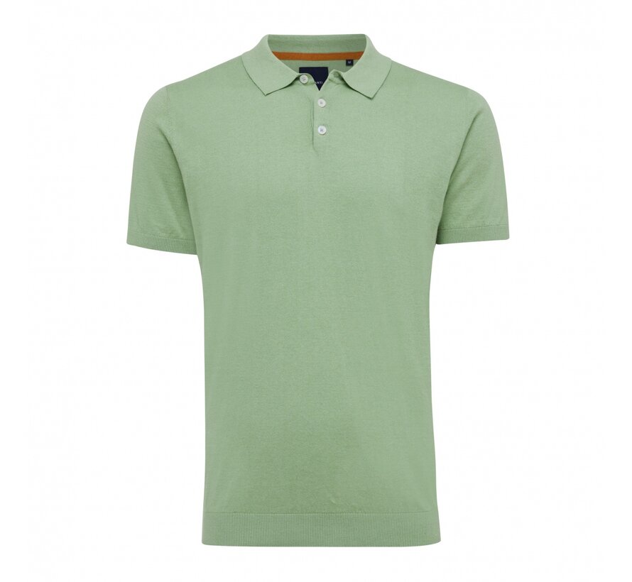 TREVOR | Polo short sleeve cotton/cashmere Light green (TRKWHA003 - 901)