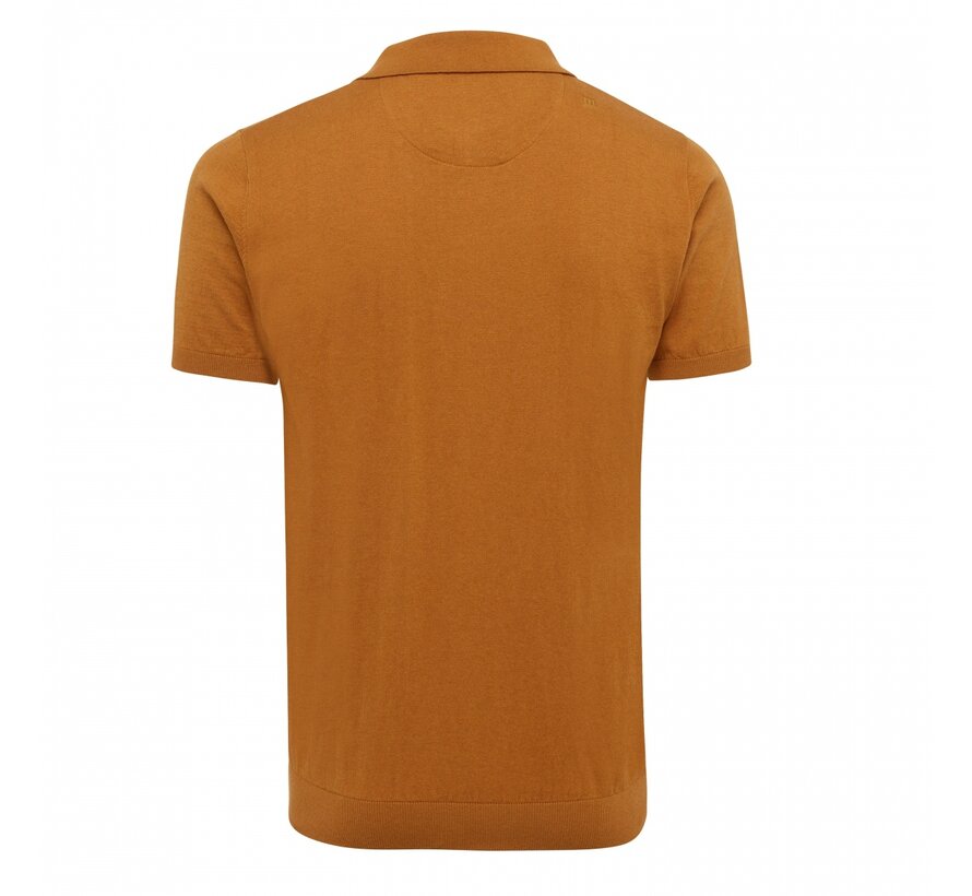 TREVOR | Polo short sleeve cotton/cashmere Tobacco (TRKWHA003 - 407)