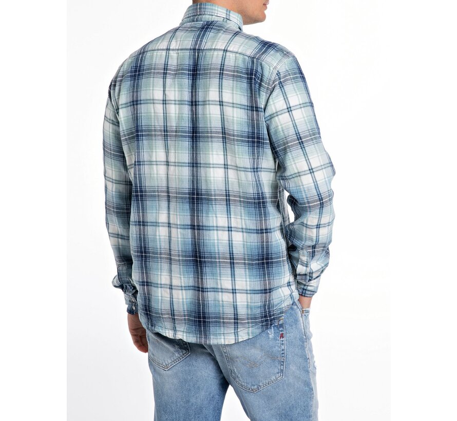 shirt REGULAR INDIGO CHECKED COTTON  DK BLUE/LT BLUE/NATURAL WHITE (M4066A.000.52678 - 010)