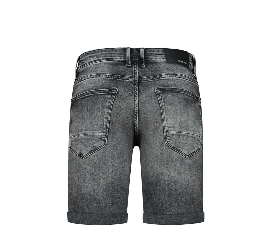 The Steve Skinny Fit Shorts Denim Dark Grey (W1288 - 87)