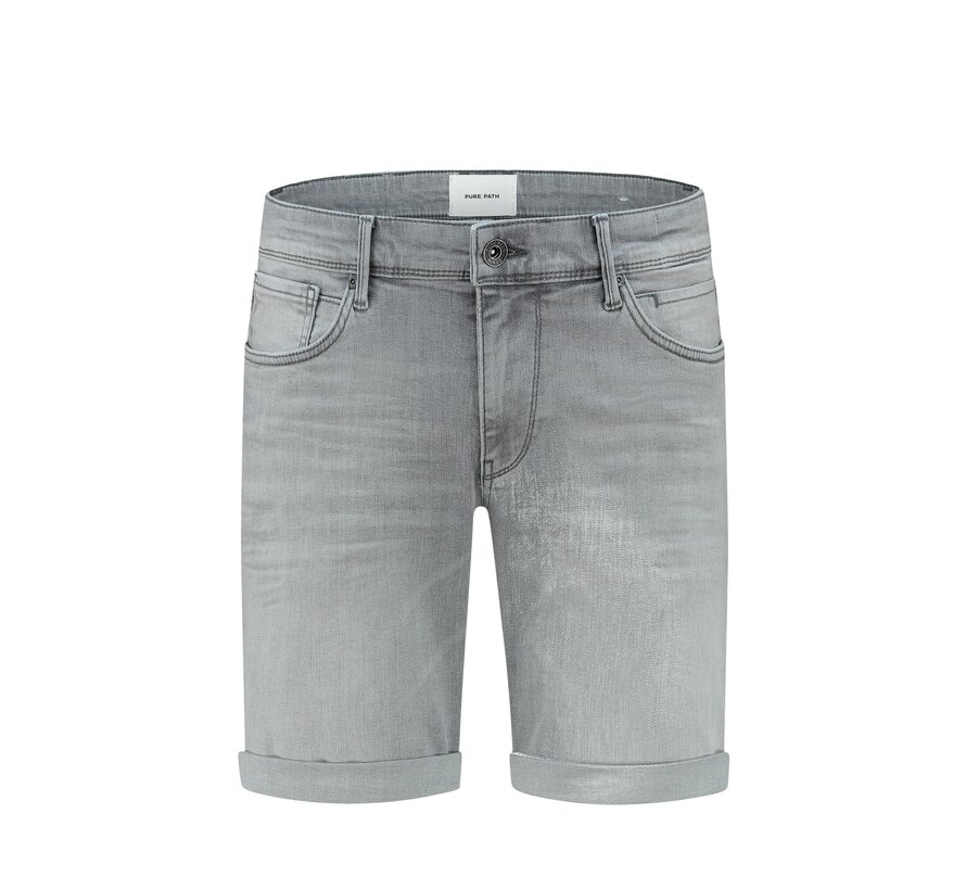 The Steve Skinny Fit Shorts Denim Light Grey (W1290 - 85)