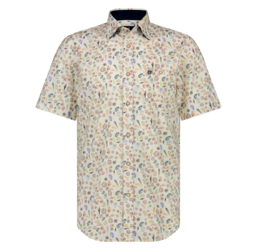 Fellows United Shirt Korte Mouw Seashells Oker (41.6631 - 153)