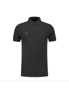 Morse Code Polo Alpha1 Pique Stretch Dark Grey (10388)