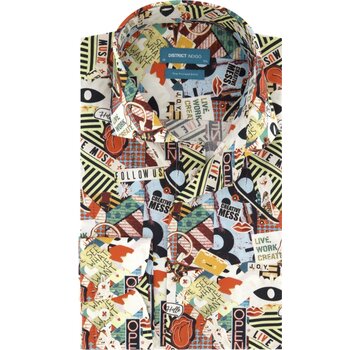 District Indigo Overhemd Creative Mess Print Multicolor (7.02.025.737.382)
