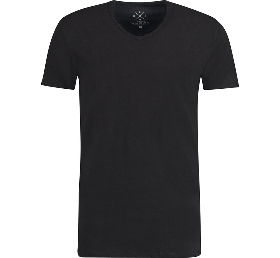 Kultivate T-shirt Longer Length V-Hals Rodi Zwart (9901000206 - 100 - Zwart)