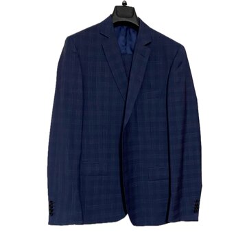 John Edward Kostuum Ruit Navy Blauw (S06033)