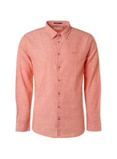 No Excess Shirt 2 Colour Melange With Linen Papaya (19470215-192)